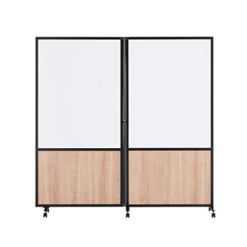 法人様向け オフィスコム 両面ホワイトボードパーテーション スレディ キャスター付き 2連 連結可能 幅1800×奥行450×高さ1800mm OC-WBPT2