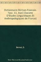 Dictionnaire Birman-Francais. Fasc. 11 2852972077 Book Cover