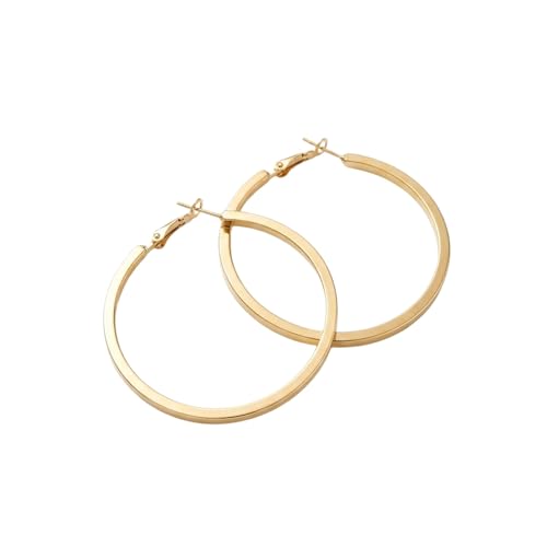 Gold Plated Hoop Earrings for Women | Classic Round, Lightweight ...