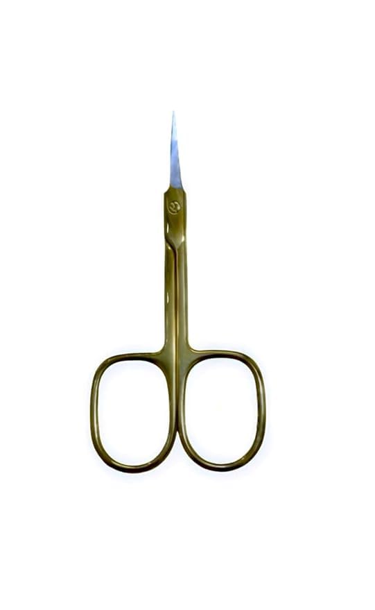 KIRA Cuticle Scissors Extra Fine Curved Blade, Professional Manicure Scissors, Multi-purpose Stainless Steel Small Scissors With Pointed Tip Beauty Grooming Kit (Gold)