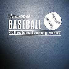 Ultra Pro BLUE Baseball Card Notebook (3 Inch D-Ring Binder) and a Sealed Box of 9 Pocket Storage Sheets (100 Pages)