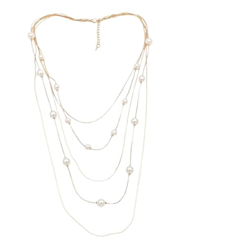 Collier de perles multicouches et longue chaîne de pull pour hommes et femmes
