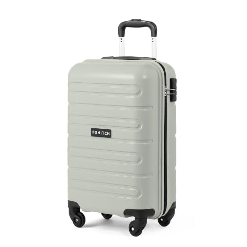 Image of SNITCH Loop Cabin Size Grey Polypropylene Hard Travel Suitcase - Trolley Bag Small & Luggage with 4 Wheels, Secure Lock & Free Shoe Bag