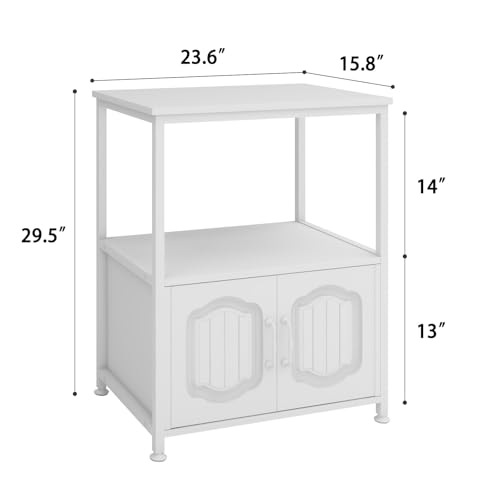 Image of Natwind 3 Tier Printer Stand, Filling File Cabinet with Open Shelves,White