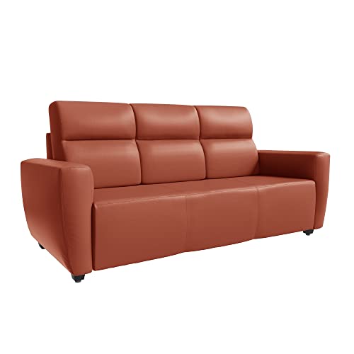 Image of Wakefit Sofa Set | 3 Year Warranty | Sofa 5 Seater, 5 Seater Sofa for Living Room, Wooden Sofa Set, Sofa Set 3+1+1 Seater - Belize(Romance : Tan)