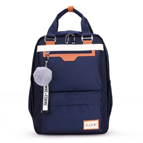 TOKSHOP Mochila Bolsa Feminina para Notebook de Até 15.6 Polegadas Viagem Escolar Faculdade (Azul)