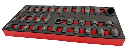Britool Hallmark 32pc Standard & Deep Impact Socket Set (12-Point) 7-22mm - 3/8" Drive MSDPBSET32 - Image 2