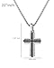 Lucky Brand Stainless Steel Cross Necklace for Men 24