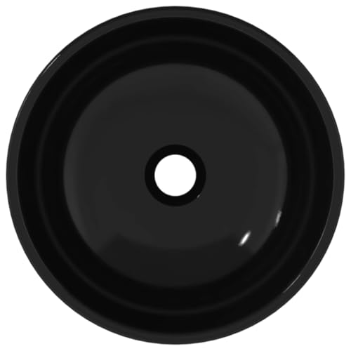 Fregadero de cristal templado negro de 35 cm con diseño moderno exclusivo para baño 5