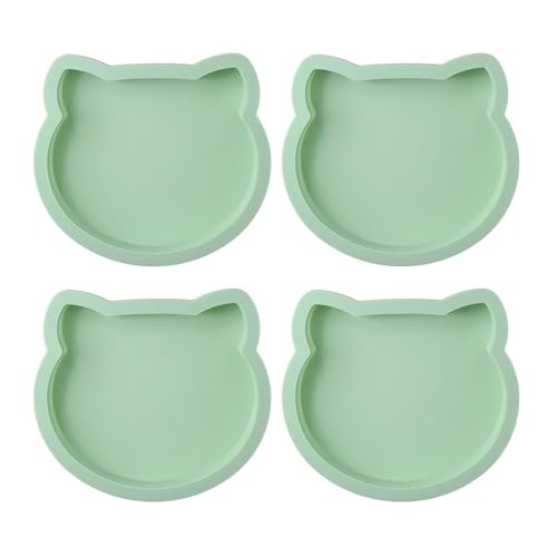 hobbyme 4pcs Non-stick Silicone Cookie Sheet Cute Cat Head Cake Mold,Baking Decorating Silicone Mould,Dishwasher Safety,Easy To Clean,Baking Decoration Mold