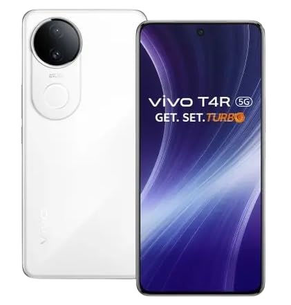 vivo T4R 5G (Arctic White, 12GB RAM, 256GB Storage) | 6.77″ FHD+ Display | Dimensity 7400 5G Processor | 50MP OIS Camera | 32MP Selfie | 5700mAh Battery | Dual SIM Smartphone