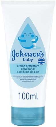 Johnson's Baby Windelschutzcreme, 100 ml | Spendet Feuchtigkeit und stärkt die Haut, schützt vor Reizungen, mit Zinkoxid, geeignet für Neugeborene, weich