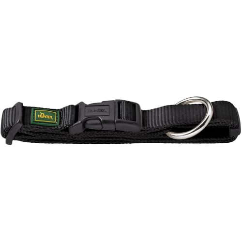 HUNTER VARIO PLUS Hundehalsung, Hundehalsband, Zugentlastung, robust, geschmeidig, Klickverschluss, L-XL/2,5, schwarz