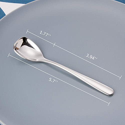 Foxas Set Of 6 Ice Cream Spoons, Dessert Spoons, 6-Inch Elegant Gelato Spoons, Small Iced Coffee Tea Spoons, Shovel Cake Spoons, 18/8 Stainless Steel, Bon Appétit Series #TOP5