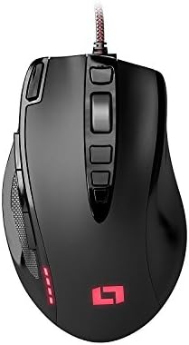 Lioncast LM20 Gaming Mouse for FPS RTS and MOBAs (16,400 DPI Laser Sensor, LED, USB, 11 Programmable Buttons)