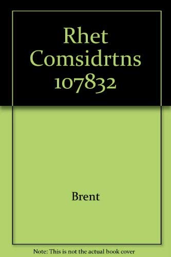 Rhetorical Considerations: Essays for Analysis 0673391981 Book Cover