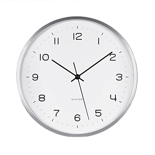 MAVORI® Wanduhr ohne Tickgeräusche 30cm - Quarz Laufwerk & Metallrahmen -...