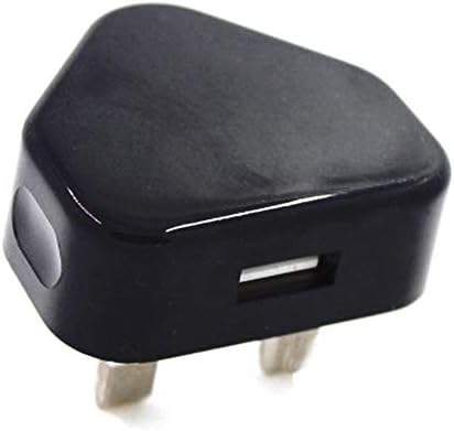 Triamisu UK Plug 3 Pin USB Plug Adapter Charger Power Plug Wall Socket USB Ports For Phones Tablets Chargeable Devices For Travel Home -Black