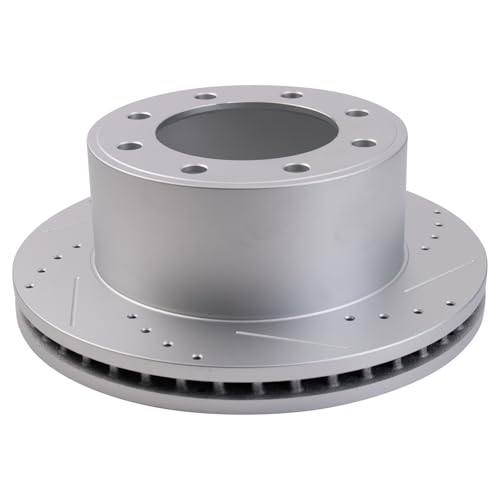 Image of TRQ Rear Performance Brake Pad & Rotor Kit, with Chemical Kit Semi-Metallic Premium G-Coated Compatible with 2005-2007 Ford F-250 Super Duty F-350 Super Duty