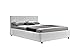 Diva lit coffre 140x190 cm pu blanc soit en ouverture frontale (classique) ou en ouverture laterale avec tête de lit