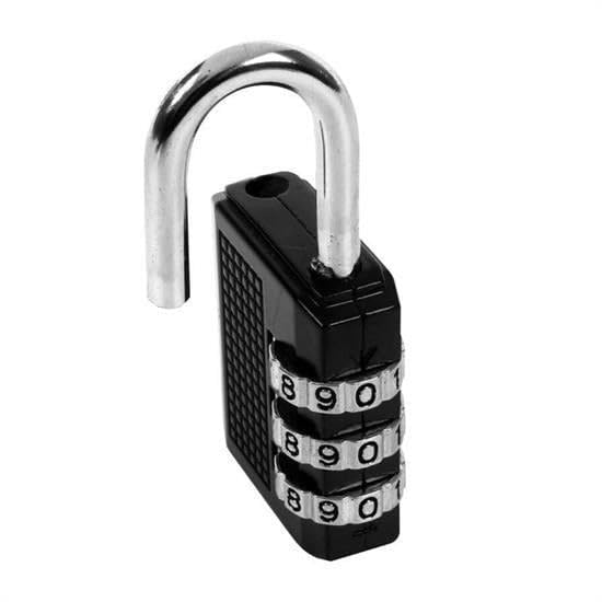 VIVITO 3 Digit Combination Padlock - Anti-Theft Zinc Alloy Lock Resettable Travel Locks for Luggage, Backpacks, Door and More. (Black)