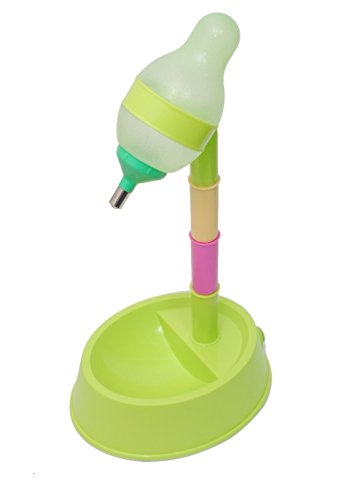 Free-Standing Dog Cat Water Bottle & Bowl: Stable with Enclosed 'Water-Weight Holder', Height-Adjustable