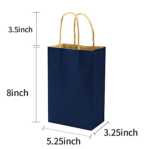 Bagmad Small Each 100 Pack Brown&Color Craft Paper Gift Bags With Handles Bluk For Birthday Party Favors Christmas thumb #4