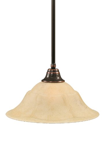 Toltec Lighting 26-Bc-53618 Stem Pendant Light Black Copper Finish With Italian Marble Glass Shade, 16-Inch #TOP23