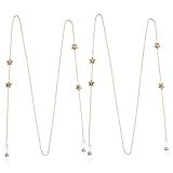 FRCOLOR 2 Stück Brillenkettenzubehör Band für Mädchen Glas schnapsgläser Brillenzubehör süße Brillenkette Brillenketten Damen trendige Brillenkette Nachahmung Bohrer Golden