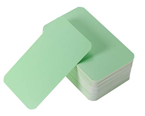 Tupalizy 100PCS Small Blank Paper Message Note Business Cards Double-Sided Mini Greeting Place Name Vocabulary Word Flash Cards Graffiti Scrapbookings DIY Gift Tags Label (Light Green)