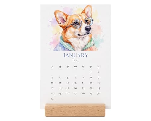 2027 Cool Trendy Dogs Desk Calendar