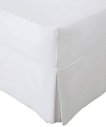 SELECT-ED® 100% Egyptian Cotton Extra Deep Pleated Fitted Valance Sheets Hotel Quality All Size (White, King)