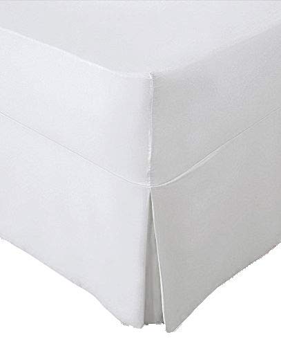 SELECT-ED® 100% Egyptian Cotton Extra Deep Pleated Fitted Valance Sheets Hotel Quality All Size (White, King)