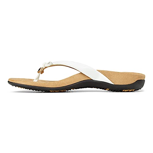 Image of Vionic Women's Rest Bella Toe Post Sandal- Suppportive Ladies Orthotic Sandals that include Three Zone Comfort with Arch Support- Flip Flop for Ladies, Medium and Wide Width Size 5-12 White 7 Wide US