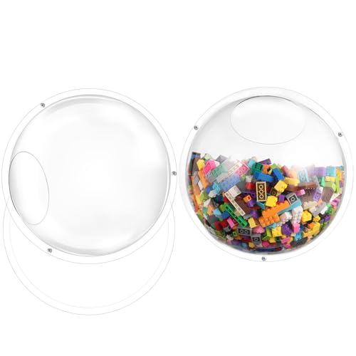 JolliKids 2 Pack Acrylic Wall Organizer Acrylic Toy Dispenser for Wall, Toy Storage Display with Back Panel Hanging Clear Holder for Blocks, Snacks, Cars