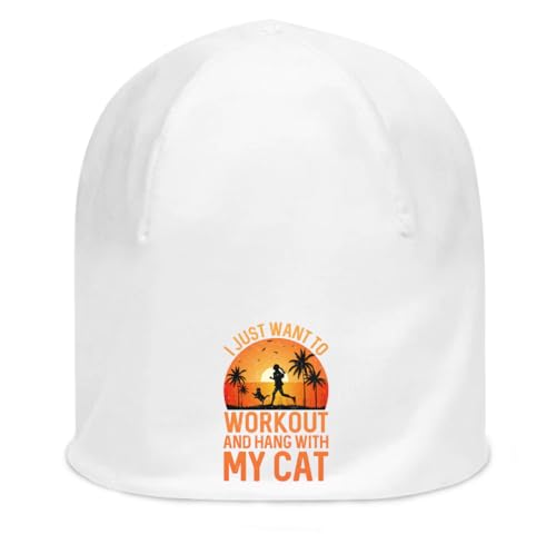 Bonnet blanc en coton afficher votre amour des chats pendant votre entraînement