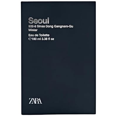 Zara Seoul Winter Perfume for Men Fresh Tangerine Apple Orange Blossom Warm Amber and Woods Scent Eau de Toilette 100ml (3.38 fl. oz.)