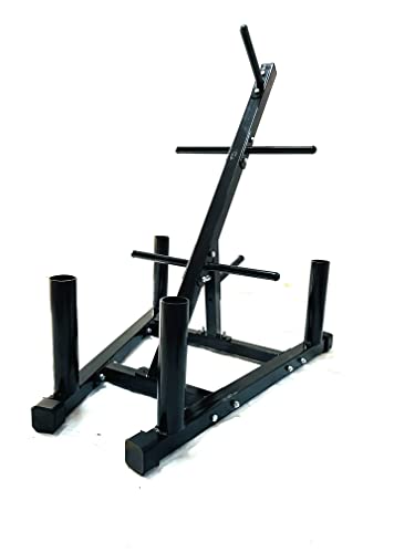 Image of Protoner Olympic Bar and Weight Plates Storage Rack, Plate Stand and bar Holder, Weight Plate Rack with Barbell Holders, Weight Plate Tree Compact Exercise Equipment Storage Rack
