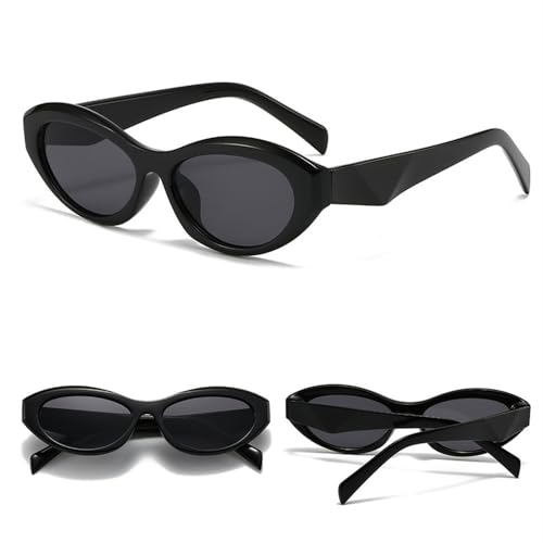 Lunettes de soleil œil de chat femmes lunettes ovales noires tendance été