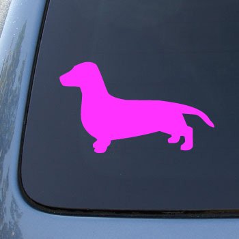 DACHSHUND SMOOTH SILHOUETTE - Dog - Decal Sticker #1504 | Vinyl Color: Pink