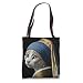 Girl with a Pearl Earring Funny Cat Lovers Tote Bag
