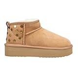 Shu Shop Womens Valerie Slip On Studded Pull On Casual Boots Ankle Low Heel 1-2' - Brown - Size 10 M