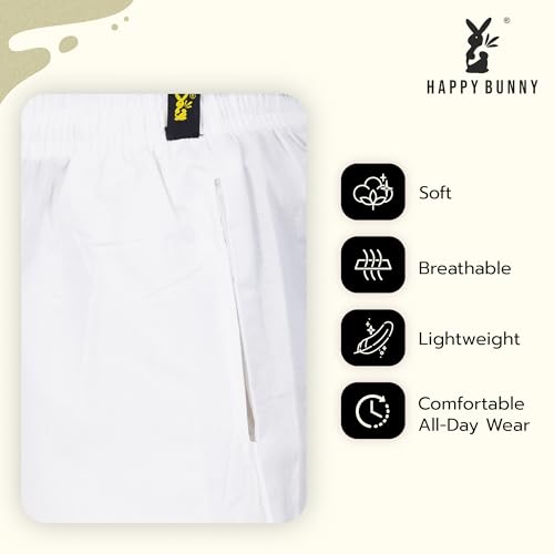 Image of Happy Bunny Women's Cotton Afghani Salwar with Lace Embroidery Detailing - Elastic Waist, Comfortable Loose Fit Bottoms for Casual, Ethnic