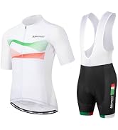 Msport Fahrradbekleidung Set – Komplettanzug Radtrikot + Trägerhose mit 5D-Gel-Polsterung Antistoß
