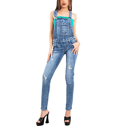 Toocool   Salopette de mezclilla para mujer, mono entero, pantalón XM 987, L
