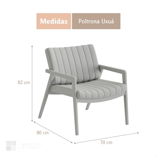 Poltrona Decorativa Estofada Confortável Sala Estar Escritório Recepção Quarto Uxuá no Linho (Verde