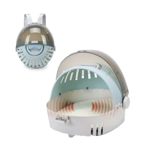 Nihigペットキャリーケース 猫 超軽量 スペースデザイン 猫キャリーバッグ 透明キャットバッグ 半円形カプセル キャッツネスト ハンドヘルド ポータブル 通気性 耐久性 折りたたみ コンパクト 手提げ 持ち運び簡単 旅行 出歩き おでかけ用 (ブルー(