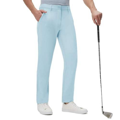 Mens Golf Pants Quick Dry Stretch Dress Work Pants 30"/32"/34" Casual Comfy Lightweight Trousers 5 Pockets