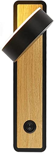 Aplique LED de madera de 5W con interruptor para lectura nocturna