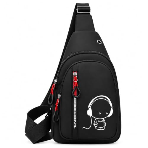 FuYelng Riñonera Negra Niños 60–120 cm Bandolera Cruzada Deportiva Unisexo